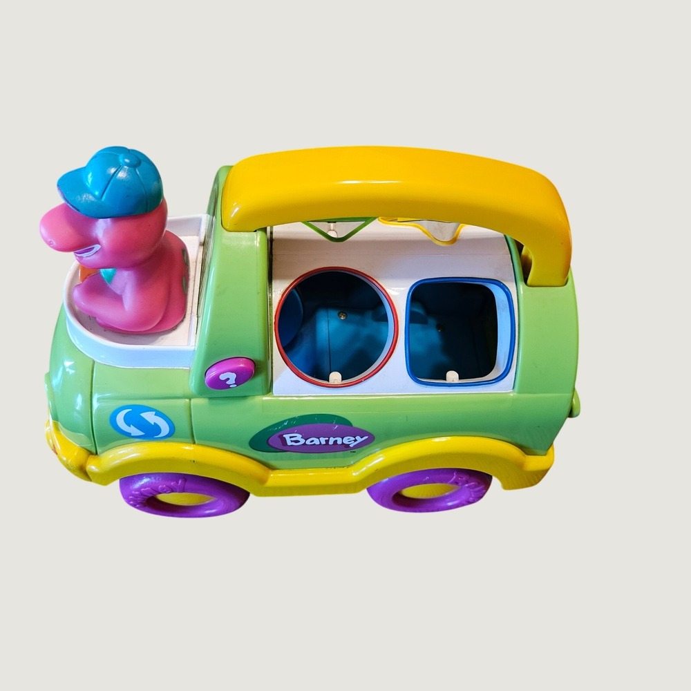 Vintage Barney the Dinosaur Musical Shape Sorter Truck Toy 2002 TESTED‎